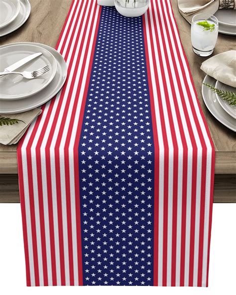 Th Of July Table Runners American Flag Independence Day Table Runners