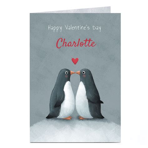 Buy Personalised Valentine S Card Penguin Couple For Gbp 1 79 Card Factory Uk