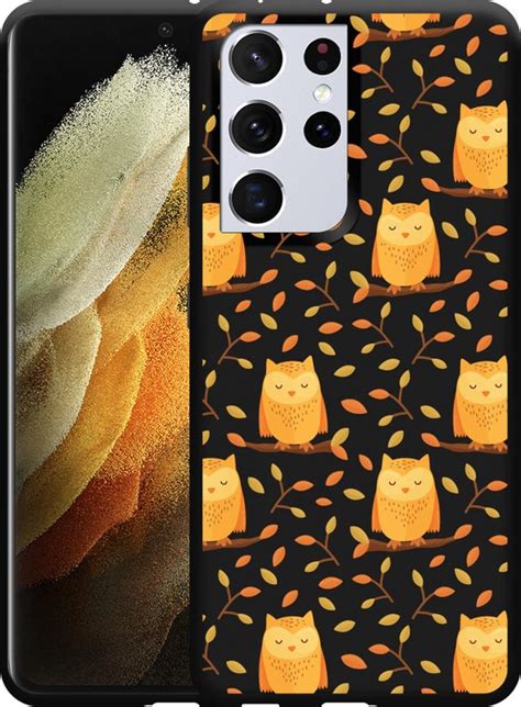 Hoesje Geschikt Voor Galaxy S21 Ultra Zwart Cute Owls Bol