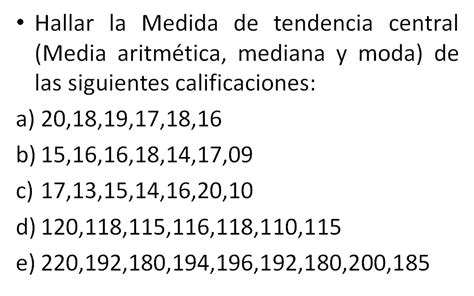 Medidas De Tendencia Central Para Datos Agrupados Ejemplos Resueltos