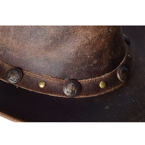 Leather Cowboy Western Hat Conchos Leather Band | Equi Style