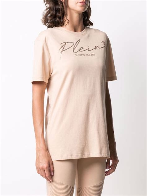 Philipp Plein Signature Crystal Embellished T Shirt Neutrals FARFETCH