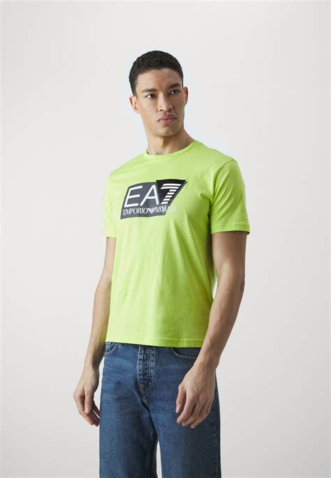 Ea7 Emporio Armani T Shirt Print Verde Acido Groen Zalando Nl