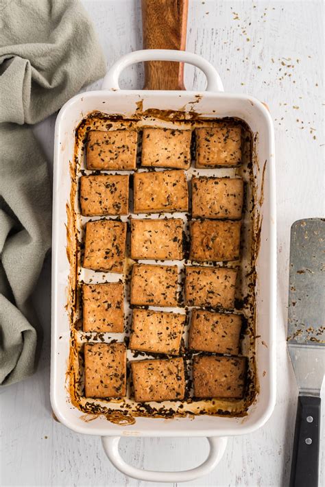 Lemon Herb Tofu Easy Delicious Baked Tofu Recipe