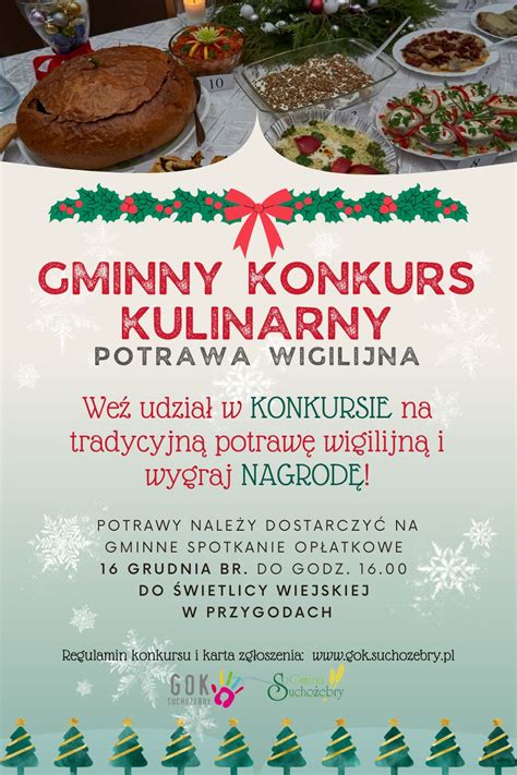 Konkurs Kulinarny Na Wigilijn Potraw Gminny O Rodek Kultury Sucho Ebry