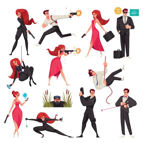 Secret Agents Set 24788914 Vector Art at Vecteezy