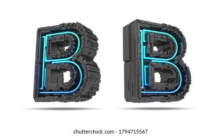 3d Spaceship Alphabet Neon Light Effect Stock Illustration 1794715567