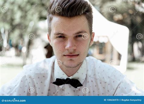 Stylish Handsome Bearded Blonde Man At Wedding Reception Outdoor Stock Photo Image Of Look
