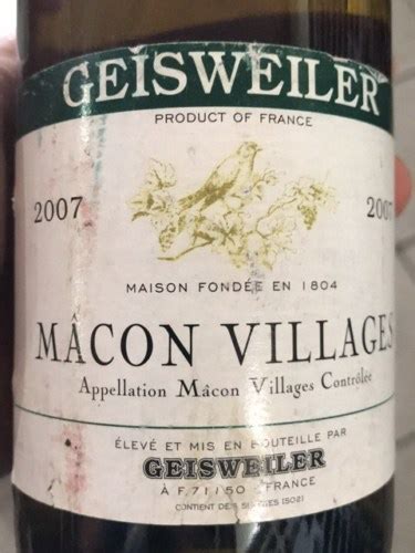 Geisweiler Mâcon Villages Vivino Australia