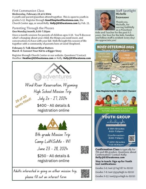 February Gso Newsletter Good Shepherd Church In Owatonna