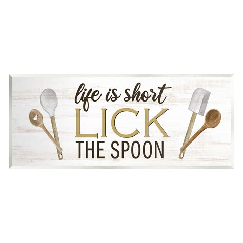 Stupell Industries Lick the Spoon Kitchen Wall Plaque Art by Kim Allen