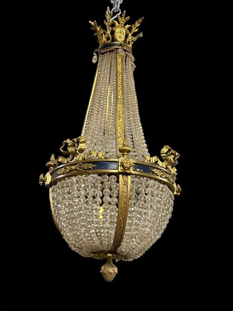 Proantic Lustre Montgolfi Re En Bronze Dor De Style Louis Xvi D