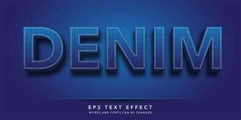 Premium Vector Denim Editable Text Effect