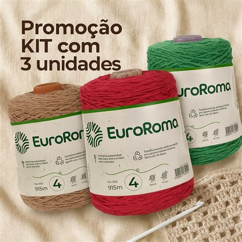 Qual O Melhor Barbante Para Fazer Suplat - Kit 3 Barbantes EuroRoma Nº 4 915m | Barbante Sustentável para Crochê ...