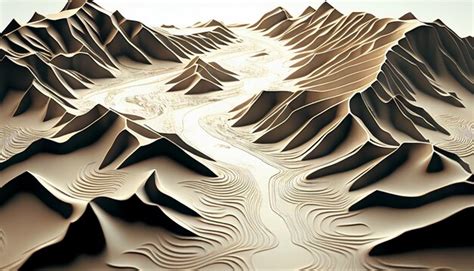 Premium AI Image | Topographic map of contour lines