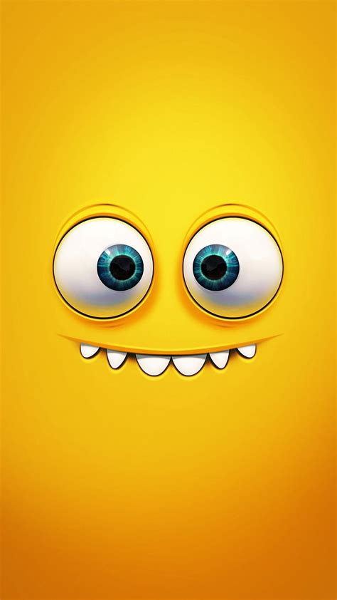 Smiling Face Funny Iphone Cartoon Emoji Crazy Emoji HD Phone