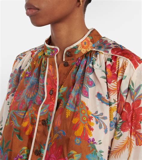 Ginger Printed Silk Blouse In Multicoloured Zimmermann Mytheresa