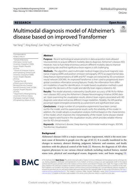 Pdf Multimodal Diagnosis Model Of Alzheimers Disease Based On