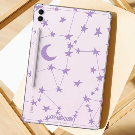 Lovecases Purple Stars Moons Case For Samsung Galaxy Tab S Fe Plus