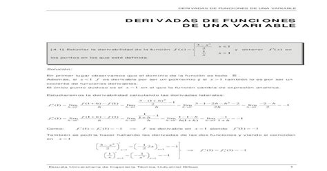 Derivadas De Funciones De Una Variable Pdf Filederivadas De