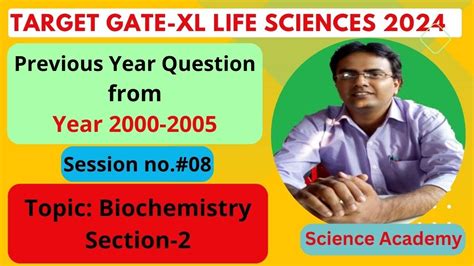 Live Biochemistry Pyq Session No Gate Xl Biochemistry Section