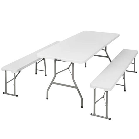 Tectake Table Pliante Avec Bancs Leroy Merlin