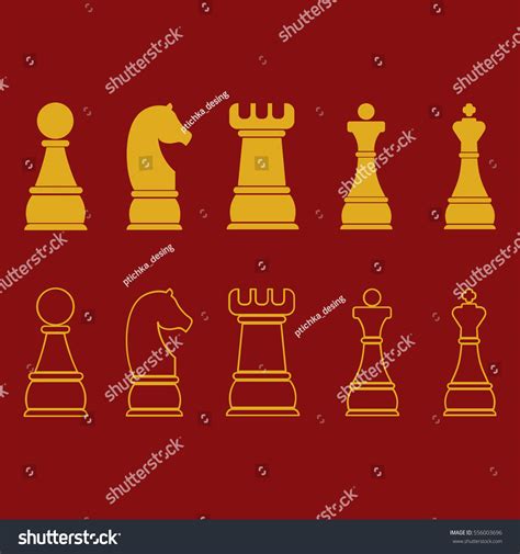 Chess Icons Outline Chess Pieces Stock Vector (Royalty Free) 556003696 | Shutterstock