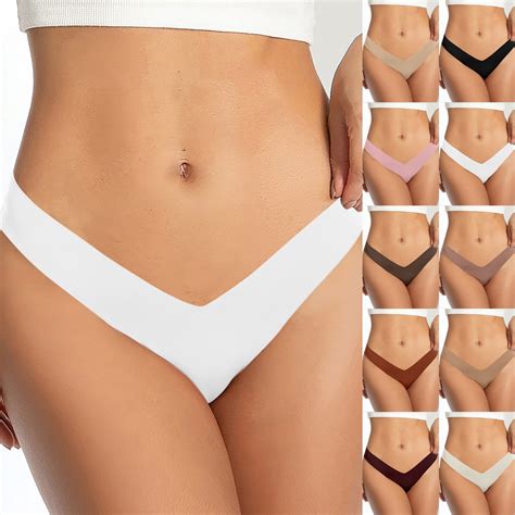 Busydd Womens Underwear Stretch Ice Slik Briefs No Show Underwear For Women Soft Seamless Bikini