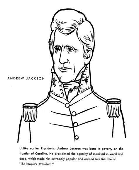 Usa Printables President Andrew Jackson Us Presidents Coloring Pages