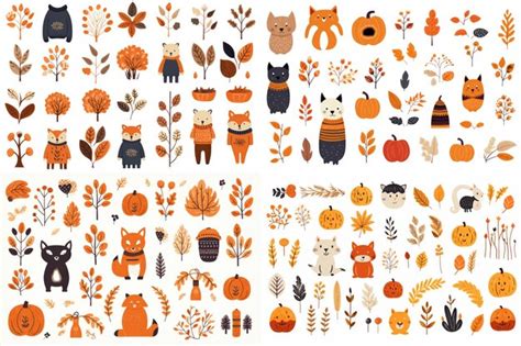 Premium AI Image | Autumn icons set