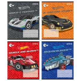 Зошит шкільний Kite Hot Wheels HW24 235 12 аркушів коса лінія
