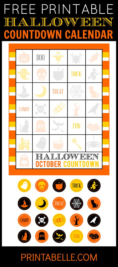 Free Printable Halloween Countdown Calendar Printabelle