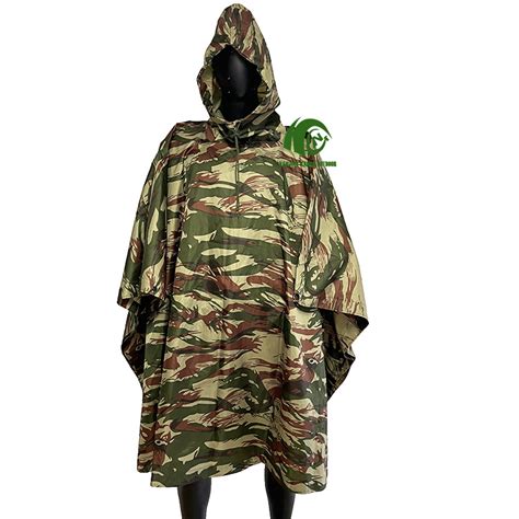 Kango Army Camouflage Rain Poncho Jacket Coat Adults Hooded Waterproof Outdoor Raincoat For Men