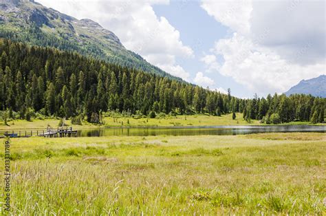 Foto De St Moritz Stazersee Bergsee Stazerwald Wanderweg Badesee