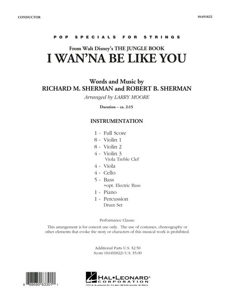 I Wan Na Be Like You From The Jungle Book By Larry Moore Sheet Music