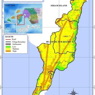 mapping  landslide prone areas  huamual  district seram