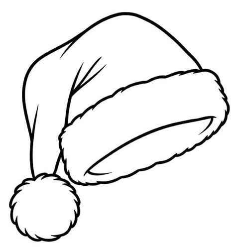Gorro De Natal Para Colorir - Gorro de Natal grátis imprimível para crianças para colorir, imprimir e ...