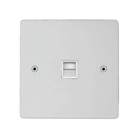 Primed White 1 Gang Master Phone Socket Outlet On A Paintable