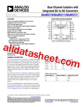 ADUM5210ARSZ RL7 Datasheet PDF Analog Devices