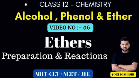 Alcohol Phenol Ether Ethers Williamson Synthesis Friedel Craft