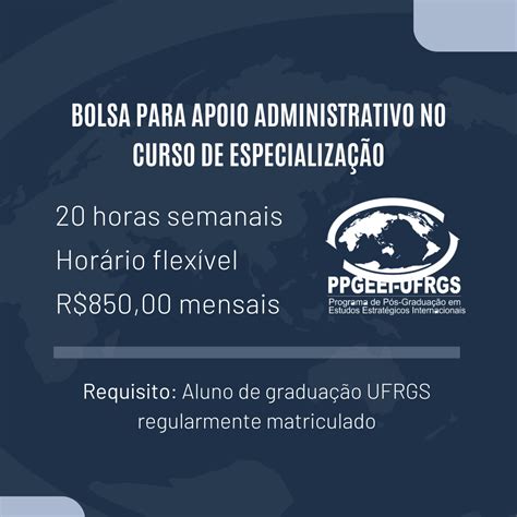 Bolsa para apoio administrativo no curso de Especialização Programa