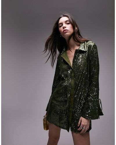 Topsshop Sequin Tops For Women Up To 80 Off Lyst