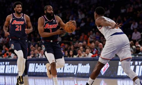 James Harden Joel Embiid Shine In Sixers Win Over Knicks Eurohoops