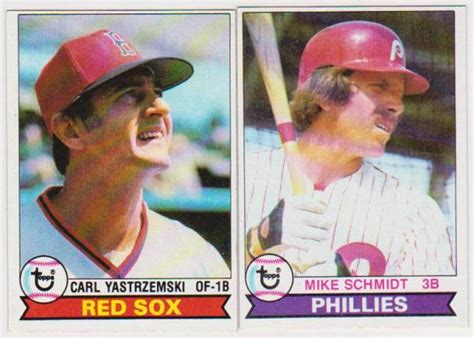 Topps Carl Yastrzemski Mike Schmidt Card Pair Hof