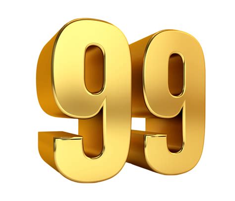 Ninety Nine Golden Number 99 Anniversary Birthday Price 8490126 PNG