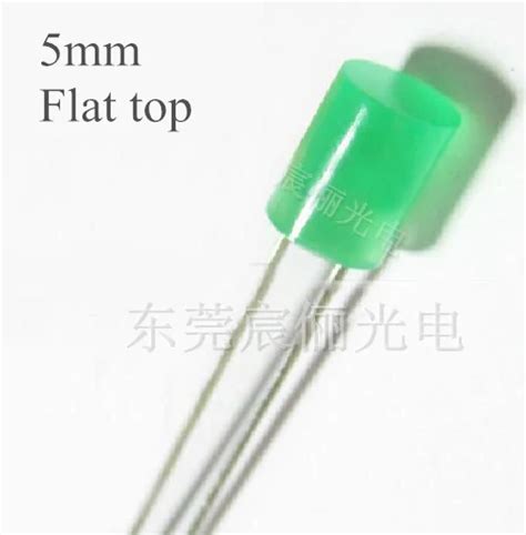 100pcs Color 5mm Flat Top Pure Green Round Led 5mm Dip Led Without