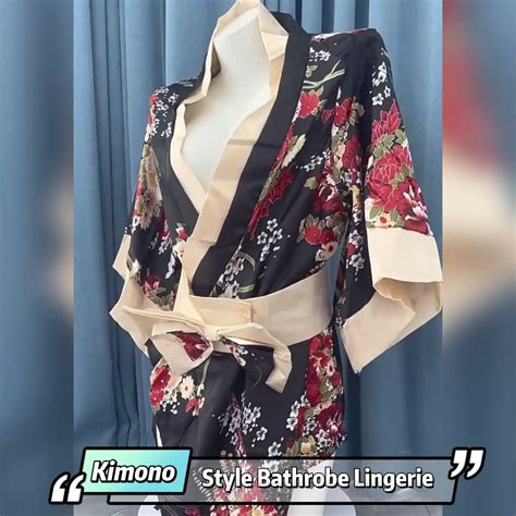 Traditional Japanese Kimono Style Bathrobe Lingerie Cosplay Women S Sexy Sleepwear Costumes Silk