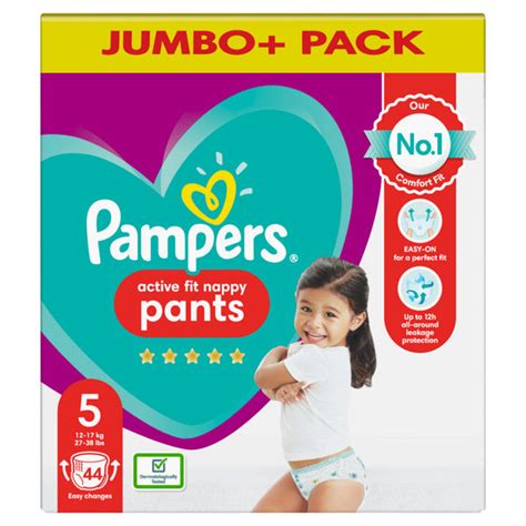 Pampers Active Fit Nappy Pants Size 5 44 Nappies 12kg 17kg Jumbo