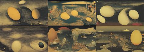 Painting Of A Giant Egg In The Style Of Futurism And Stable Diffusion