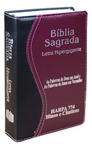 B Blia Sagrada Arc Letra Hipergigante Preta E Vinho Mercadolivre